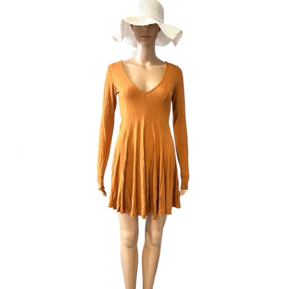 Forever 21 Mustard Yellow Mini Dress Size Small - Picture 1 of 4